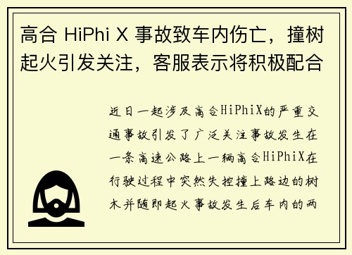 高合 HiPhi X 事故致车内伤亡，撞树起火引发关注，客服表示将积极配合调查